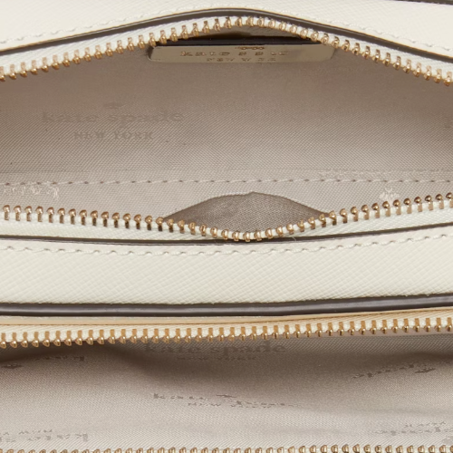 Kate Spade Stacie Dual Zip Crossbody Bag White Leather Meringue