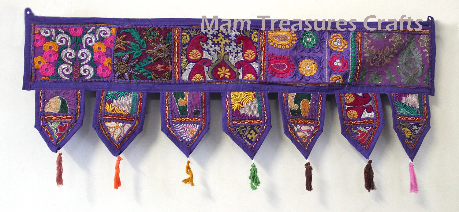 1 Meter Purple Indian Handmade Vintage Patchwork Toran Bohemian Valances AU