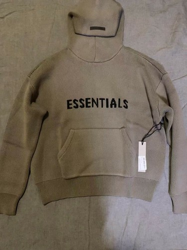 Neu mit Etikett Essentials Strick Logo Hoodie ~ Größe: S ~ schwarz & taupe (ausverkauft) - Bild 14 von 18