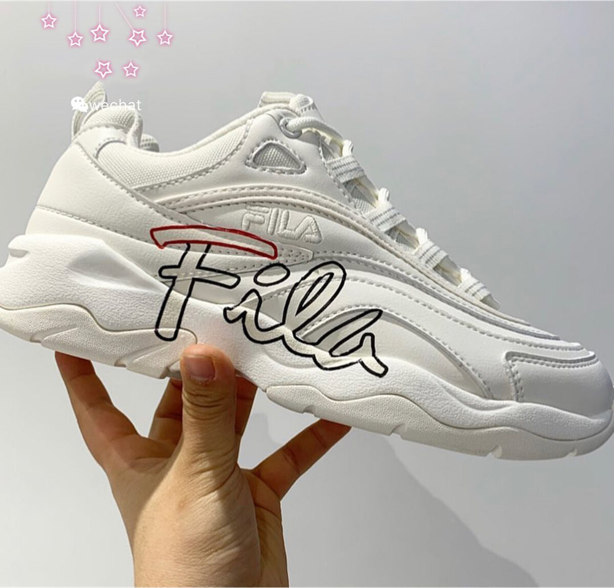 fila ray trainers white