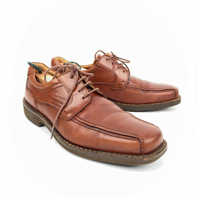 ECCO Helsinki Brown Leather Lace Up Oxford Bicycle Toe Dress