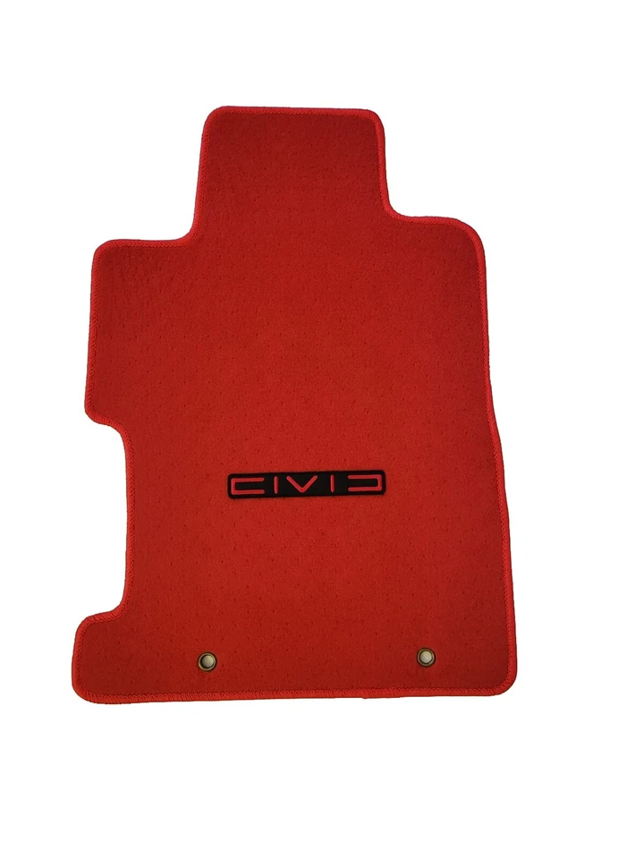 Alfombrilla alfombrillas de nailon rojo con emblema para Honda Civic 2 4 puertas 06-11 Foto 2 de 4