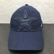 New Era Youths Dallas Cowboys Child Navy Blue Glitter Cap Hat Mesh Snapback