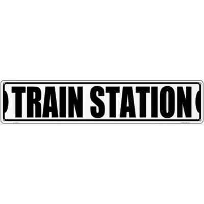Train Station 3''x12'' metal street sign plaque Home Door Garage Wall Decor