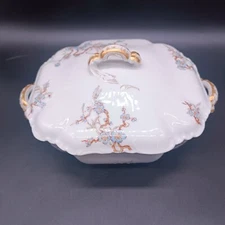 Haviland Limoges covered Vegetable dish flower decoration vintage Porcelain