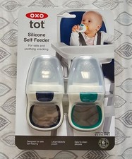 OXO Tot Silicone Self Feeder - 2pk - Navy/Teal