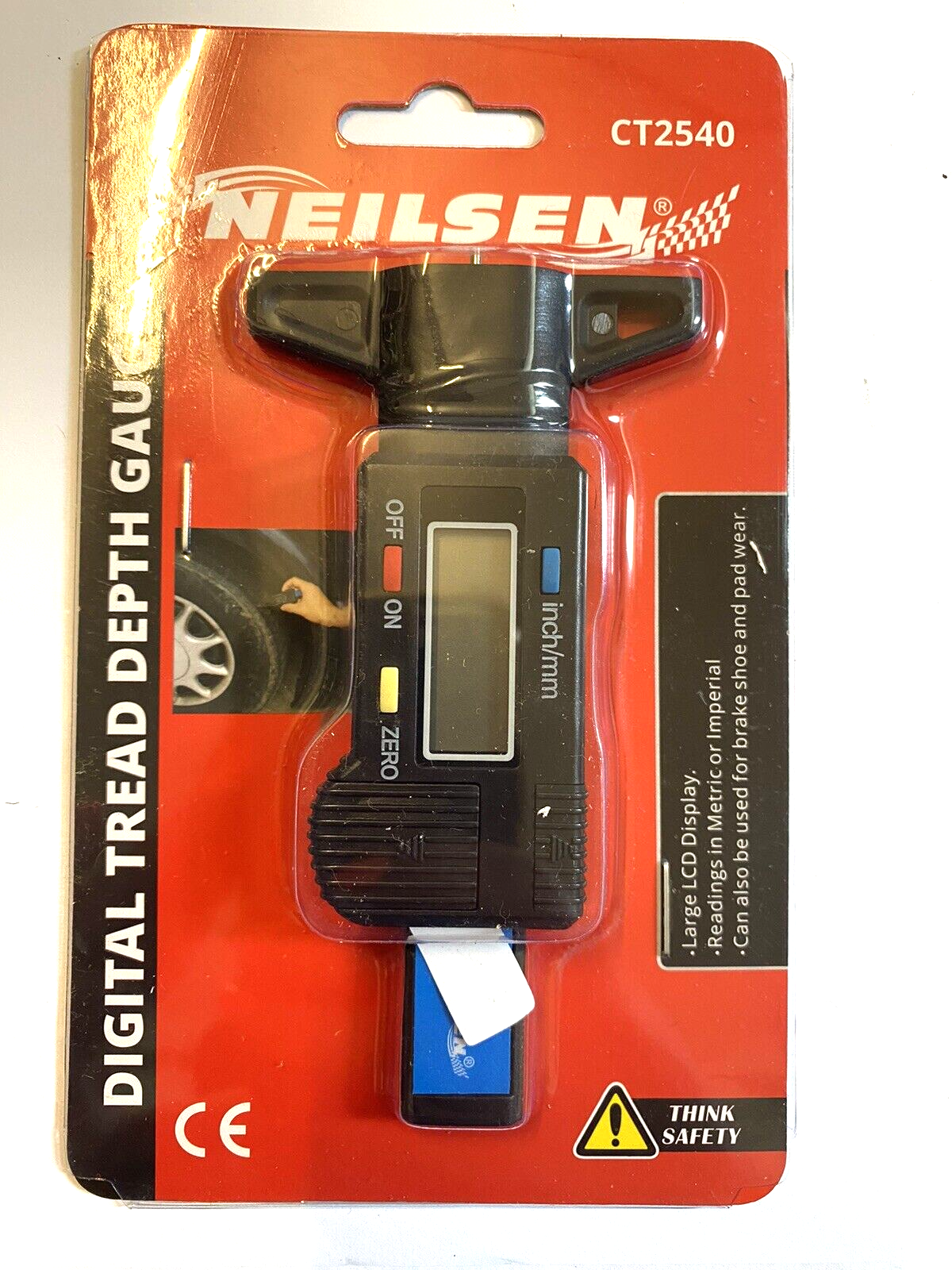 Digital Tread Depth Gauge - LCD Display (Metric or Imperial readings) CT2540