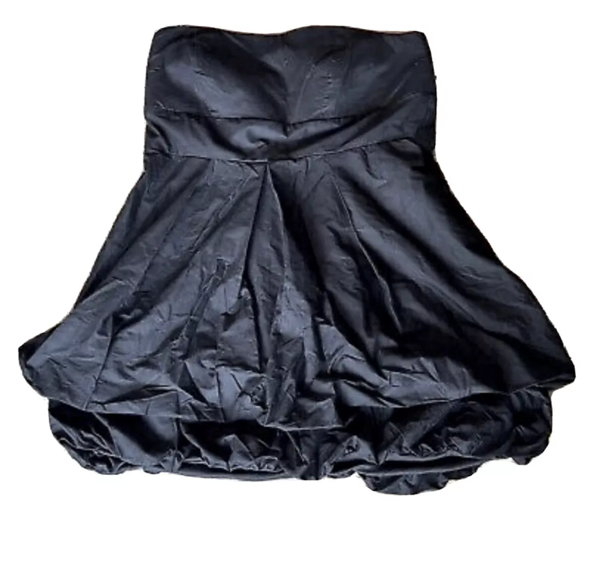 Torrid Size 20 Vintage Strapless Bubble Hem Black Dress For Sale