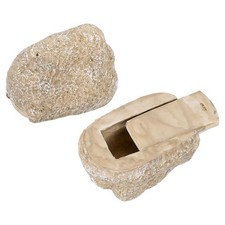 Fake Rock Key Hider Outdoor Waterproof Spare Key Safe Storage Box – Cream White