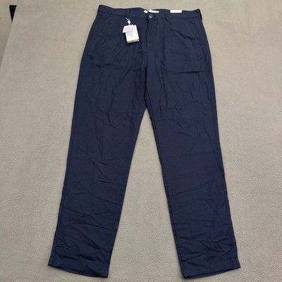 その他 porter classic VINTAGE LINEN PANTS XXL Porter & Ash Textured Linen Blend Pants Mens 32 Navy Blue Straight