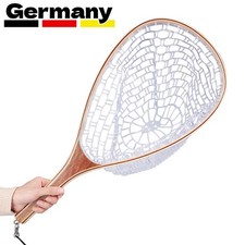 Unterfangkescher Fliegenfischen 60cm Kescher Forelle Netz Holzgriff Watkescher