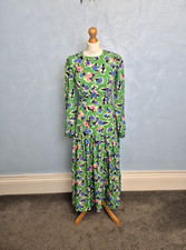 Never Fully Dressed Maxi Dress Size 8 Floral Tea Green Tiered Fit & Flare Delila