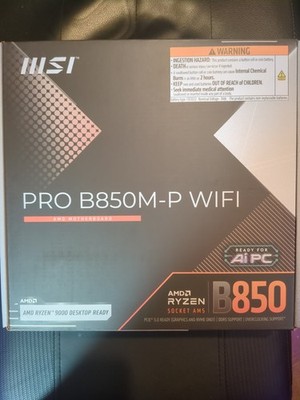 NEW MSI PRO B850M-P WIFI AM5 AMD B850 M-ATX  PCIe 5.0 GPU, 5th Gen M2, 5G LAN