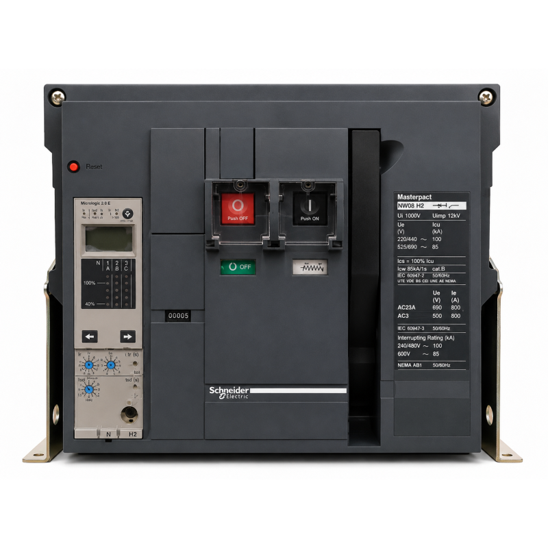 Schneider Electric Masterpact NW08 H2 –Disjoncteur ouvert 800 A avec Micrologic