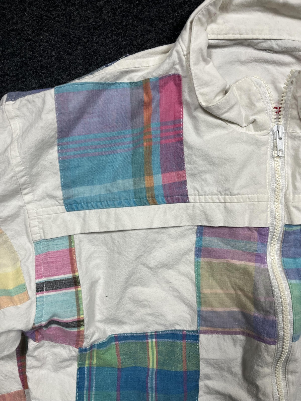 PATCHIT Jacket Mens Small Multicolor Plaid Patchw… - image 2