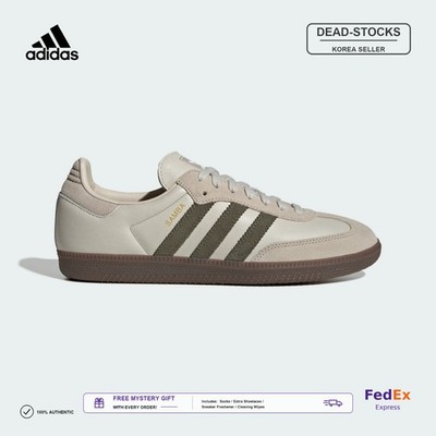 Adidas Men's Samba OG Shoes Alumina Medium Dark Khaki Gum JR0893 FEDEX