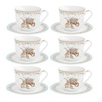 6Er Set Tassen Mit Ut Spring Bloom Hasen Und Blumen 370Ml Porzellan Easy Life