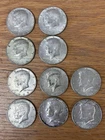 40% Silver Kennedy Half Dollars. Lot of 10 dated between 1965-1969.