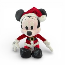 Disney Parks Santa Mickey Mouse Christmas Holiday Plush Small 9" Authentic