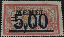France: 1922 Surcharged, 5.00/2/1M/C. (Collectable Stamp).
