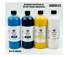 CobraFlex Powder Ink Direct to Film Cyan Black Yellow White DX4 DX5 DX7 i3200
