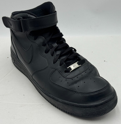Nike Air Force 1 Mid Men's Sneakers 14 Black Leather Athletic Shoes 315123-001