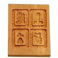 StäDter Springerle-Model 4 Motive Holz-PräGeform Spekulatiusform Birnbaumholz