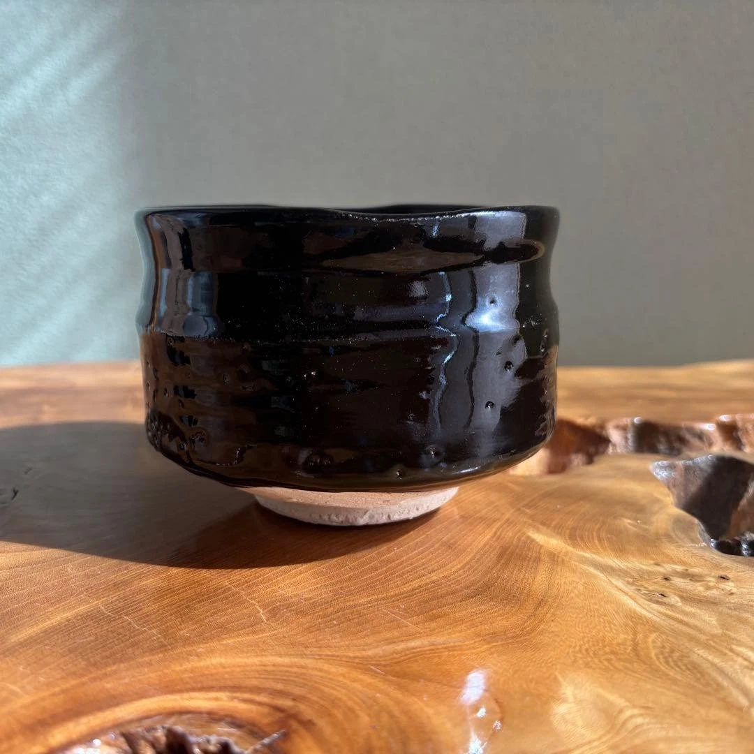 Japanese Matcha Tea Bowl Aiyamazukuri Seto ware Oribe tea bowl