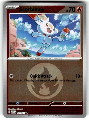 Scorbunny (Energy Symbol Pattern) Reverse Holo 036/217 Holo Ascended Heroes NM