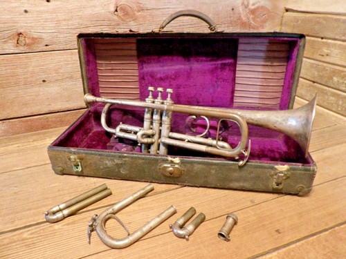 Vintage Antique King Master Cornet Medium Bore - H.N. White Co. With Case
