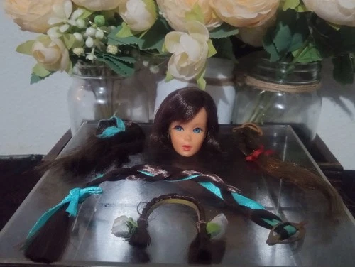 Vintage Mattel Hair Fair Barbie Head & Hair Piece Set