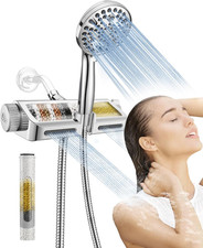 Filtered Shower Head with Handheld Combo - Dual 2n1 Spa System w/ Massage Shower