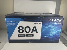 2-Pack 80A CF280A Black Toner Cartridge for HP LaserJet Pro M401 M425 Open Box