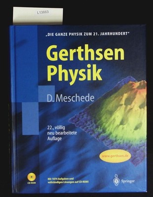 Gerthsen Physik. Mit 1330 meist zweifarbigen Abbildungen, 10 Farbtafeln, 93 Tabe