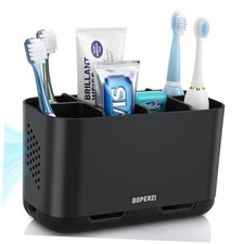 Toothbrush Holders for Bathrooms Organizers and Storage, Large Tooth Black