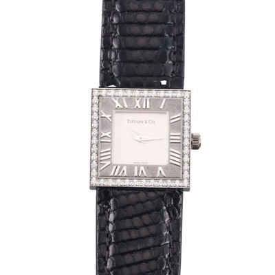 Tiffany & Co Atlas 18k Gold Diamond Cocktail Watch