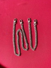 2 Chain Strap Silver Crossbody Bag Clutch Purse Belt