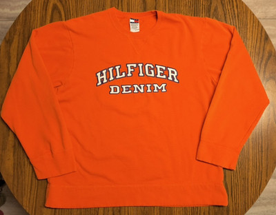 Vintage Tommy Hilfiger Sweatshirt Men s XL Orange Long Sleeve Sport Pullover