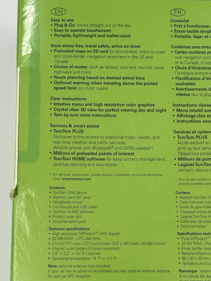 TomTom ONE USA & Canada Navigation Unit *New Factory Sealed * - Image 4 of 4