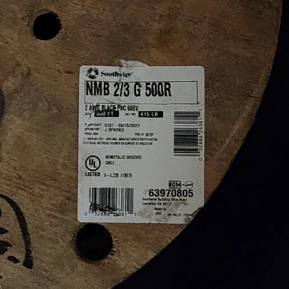 20 ft  2/3 NMB Wire With Ground Southwire Copper NM-B Cable Non-Metallic - Image 3 of 4