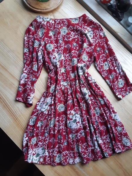 Women Glamorous Dress Red Viscose 36
