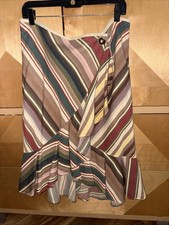 RALPH LAUREN SKIRT,cotton ,SZ 12 WRAP,stripes Vintage