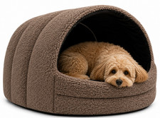 Hundehütte Hundehaus Hundebett Hundehöhle Hundekorb Hundesofa S M L BRAUN
