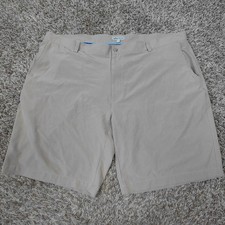 Peter Millar Shackleford Performance Shorts Mens 44 Beige Golf Stretch Hybrid