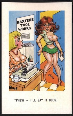 BAXTER'S TOOL FUNKTIONIERT - Schreibkraft bestätigt es! Vintage Risque Comic PC von Quip