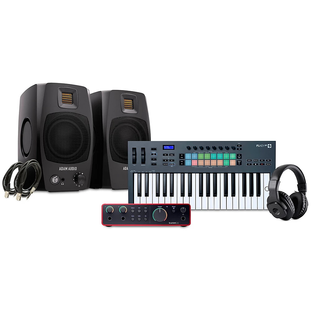 Novation FLkey Keyboard Controller wAudio InterfaceMonitors 37 Key Package 131890₽