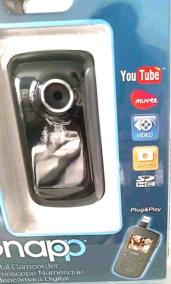COBY Snapp CAM3005 1.3MP Digital Camcorder 4X Zoom Black Plug & Play New Foto 4 de 4