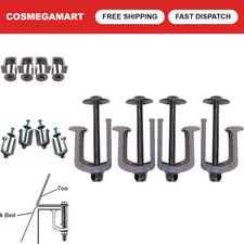 4 Pack Easy Mount Truck Tool Box Clamps - Heavy Duty Aluminum Tie Downs Secure