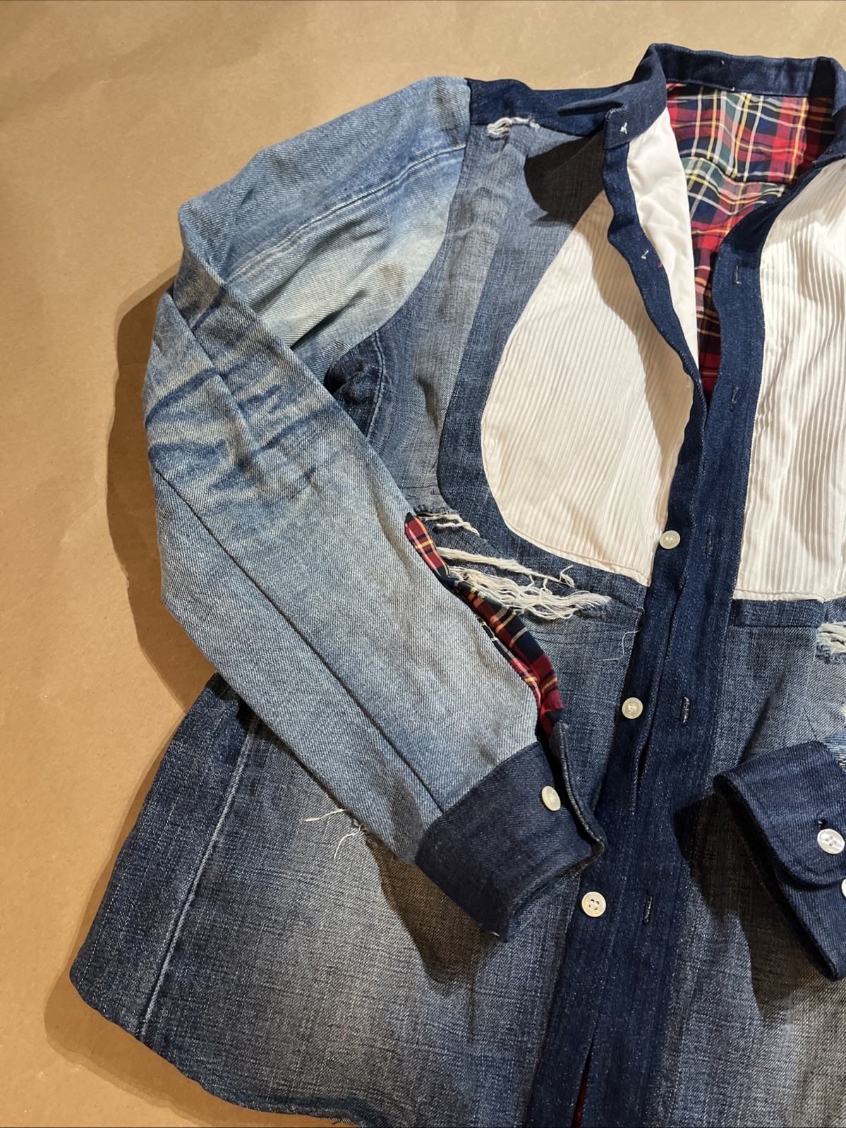 🔥🔥🔥Custom UpCycled Patchwork Plaid and Denim S… - image 3