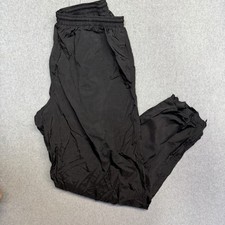 Vintage 90s Nike Black Nylon Ankle Zip Lined Windbreaker Cuffed Pants Mens XL